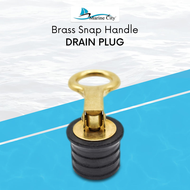 [Australia - AusPower] - MARINE CITY Brass Snap Handle 1-1/4 Inches Easy Use Strong and Sturdy Fine Finish Drain Plug with Innovative Design for Boat Yacht Kayak Marine (1-1/4-Inches Drain Plug) 