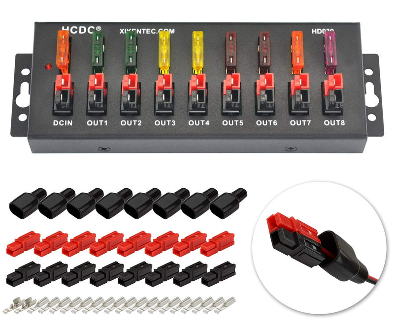 [Australia - AusPower] - HCDC 1 in 8 Out 40Amp Connector Power Splitter Distributor Source Strip Module 