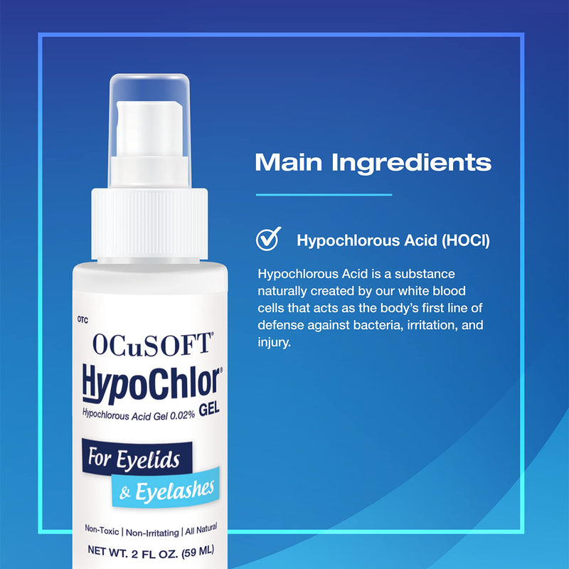 [Australia - AusPower] - OCuSOFT Hypochlor Gel Formulation Hypochlorous Acid 0.02% 59 Milliliters, for Irritated Eyelids Associated with Blepharitis, Dry Eyes, Meibomian Gland Dysfunction and Styes 