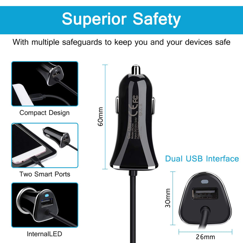 [Australia - AusPower] - 3.4A Car Charger Adapter for Samsung Galaxy S22/S21/S20 FE Ultra 5G A72 A52 A32 A21 A01,Note21/20/10,A42 A71,Google Pixel 6Pro/6/5/4,LG Stylo 6,Moto,G Fast,USB C Car Plug with 3ft Type C Charger Cable 