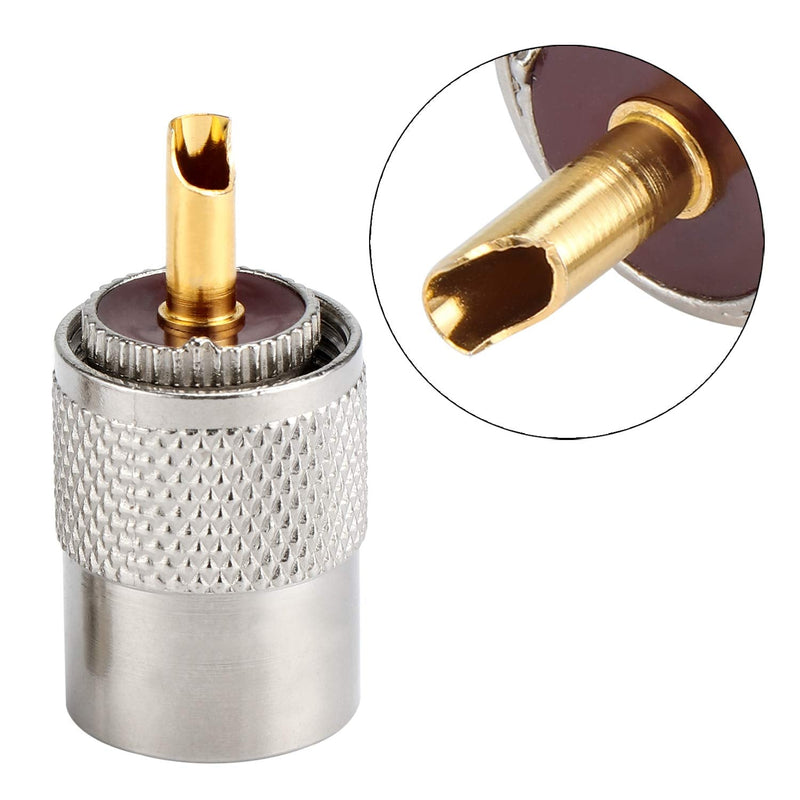 [Australia - AusPower] - ESUMIC 20Pcs PL259 Soler Coaxial Coax Connectors, Male-Plug Crimp Coax Connector Adapter with Reducer for RG8X Coaxial Cable 
