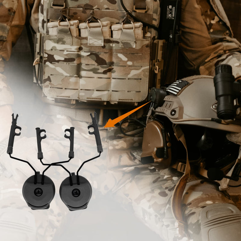[Australia - AusPower] - ARC Adapter Rail Mounting of Tactical Headset Compatible with Comta Headset and Helmet with ARC Rail BK 