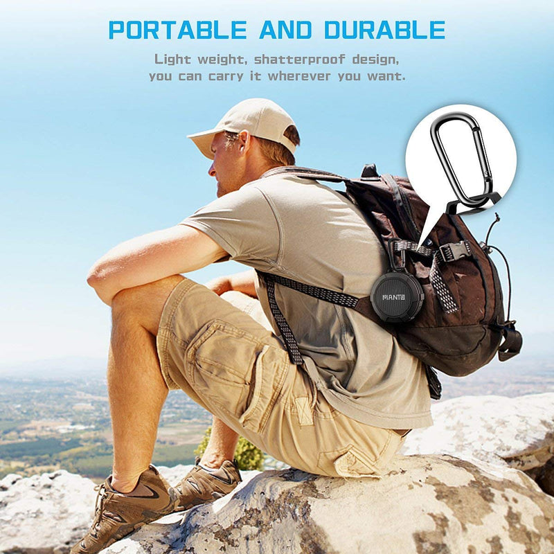 [Australia - AusPower] - Bluetooth Speaker MANTO Cuckoo Portable Wireless Mini Travel Speaker Waterproof Stereo Sound System Support SD Card for Home Shower, Outdoor Sports, Hiking, Camping, Cycling - Grey 