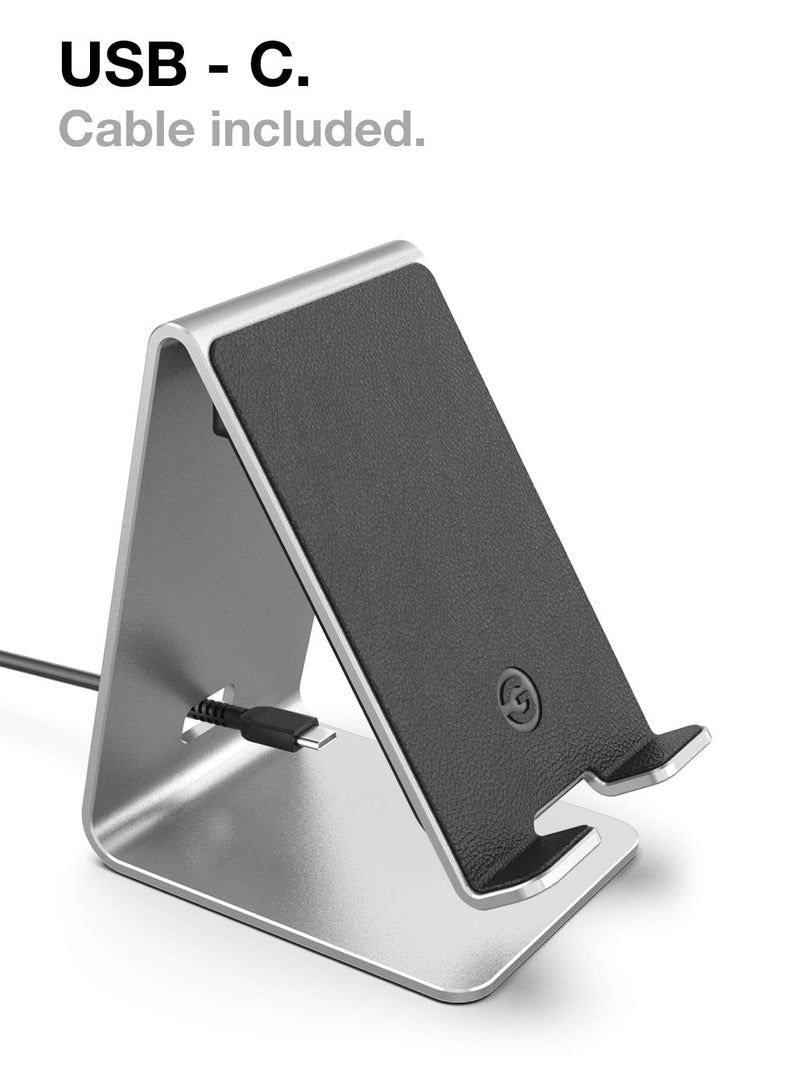 [Australia - AusPower] - Aluminum Wireless Charger Stand for Galaxy S22, S21 Models - Galvanox QC3.0 Fast Charging Qi Desktop Power Station, Samsung Note 10/20, S10/S20, Plus/Ultra (SoftGlow LEDs) (2022) 