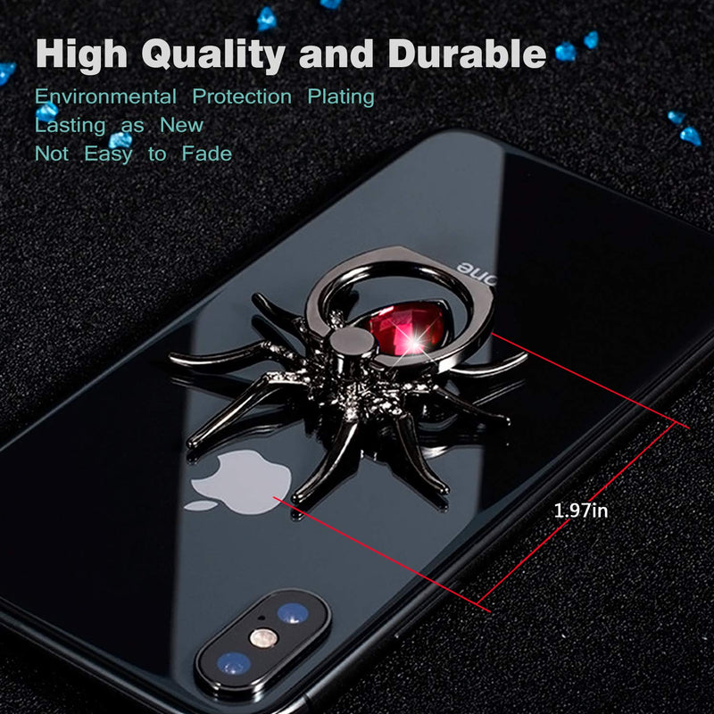 [Australia - AusPower] - Allengel Phone Ring Holder Stand 360 Degree Rotation Universal Spider Finger Ring Kickstand with Polished Metal Phone Grip for Cell Phone Red 