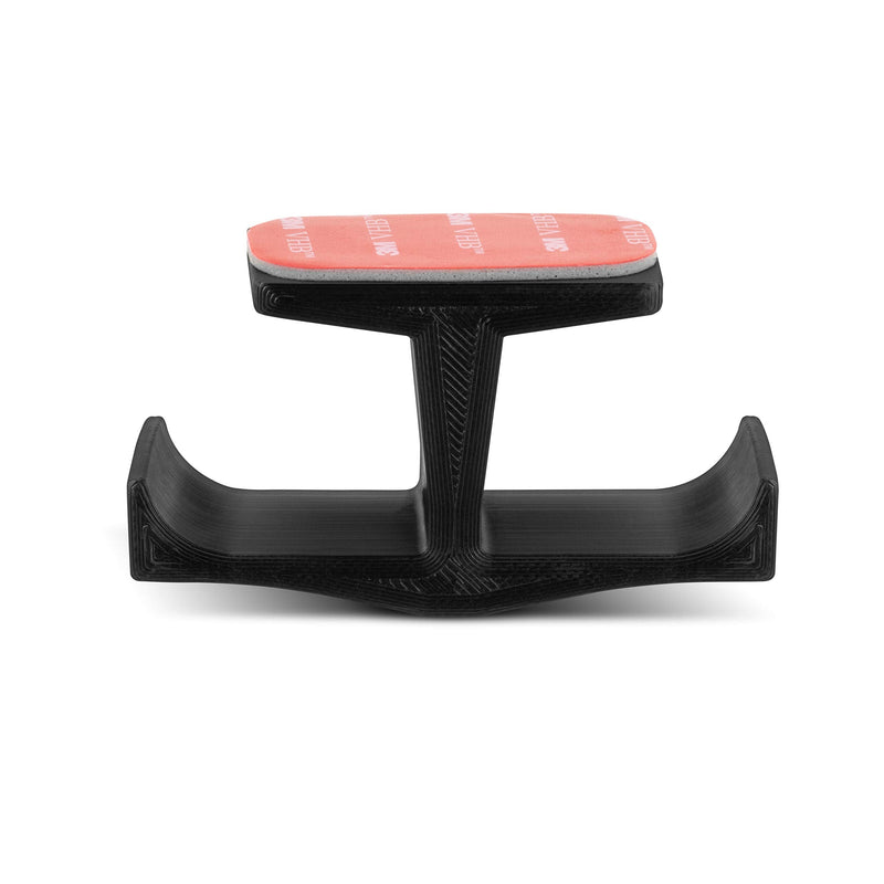 [Australia - AusPower] - BRAINWAVZ BigT Dual Headphone Stand, Under Desk Hanger for Headphones, Gaming Headsets, Mobiles Accessories, Stick On, No Screws, Black (Big T) Big T 