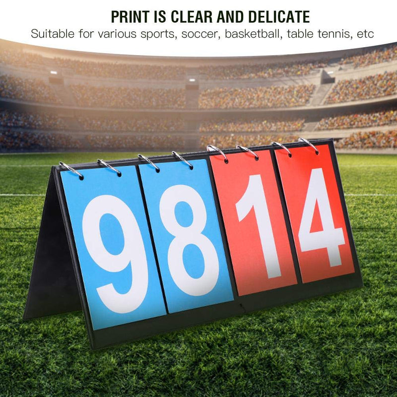 [Australia - AusPower] - Yosoo Health Gear 4 Digit Score Keeper Score Flipper, Lightweight Portable Sports Scoreboard for Games Basketball Tennis Table Blue Red 