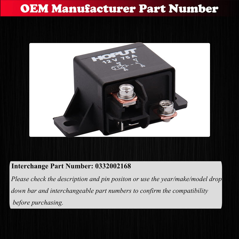 [Australia - AusPower] - HOPUT 12 V 75 A 0332002168 Normal Open Power Relays V23232-d0001-x001 (Pack of 1) 