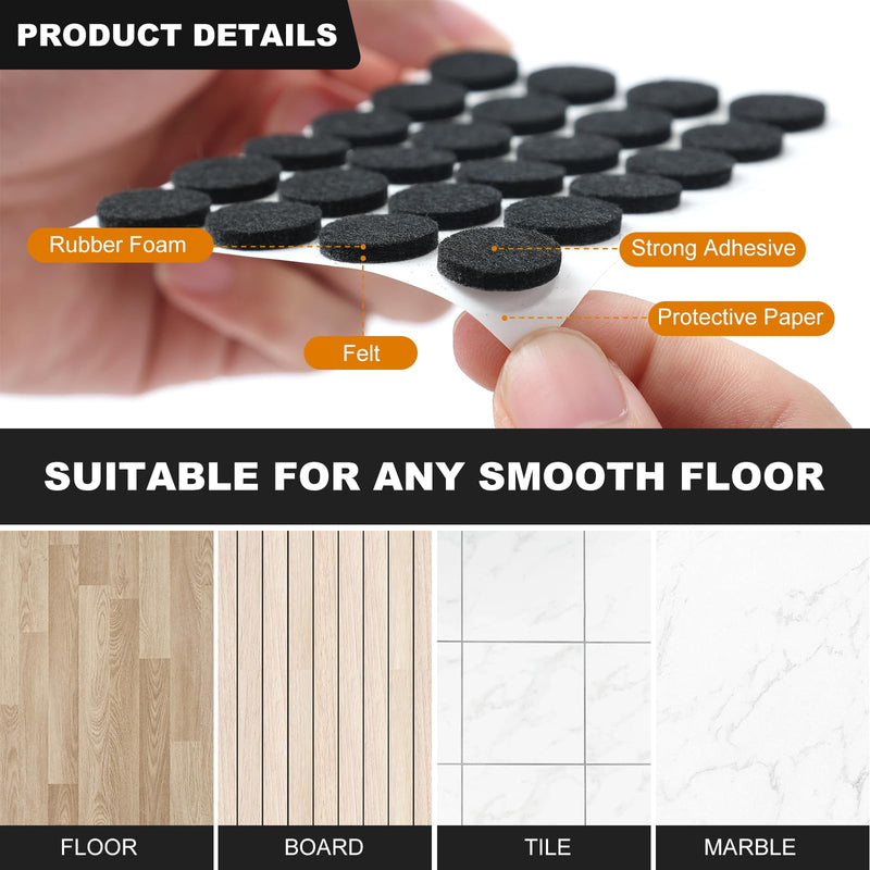 [Australia - AusPower] - MaHonestFelt Felt Furniture Pads 123 PCS Premium Furniture Pads - Felt Pads Furniture Feet Best Wood Floor Protectors - Protect Your Hardwood & Laminate Flooring 