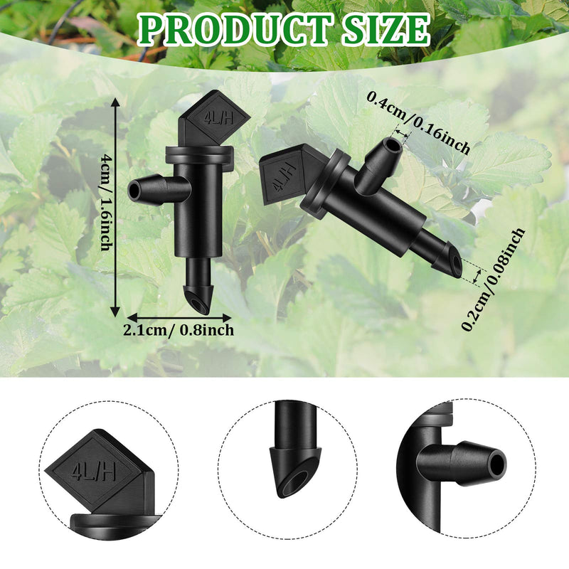 [Australia - AusPower] - 60 Pieces Irrigation Drip Emitter Garden Flag Irrigation Dripper, Trees and Shrubs (Black,1GPH) Black 1GPH 