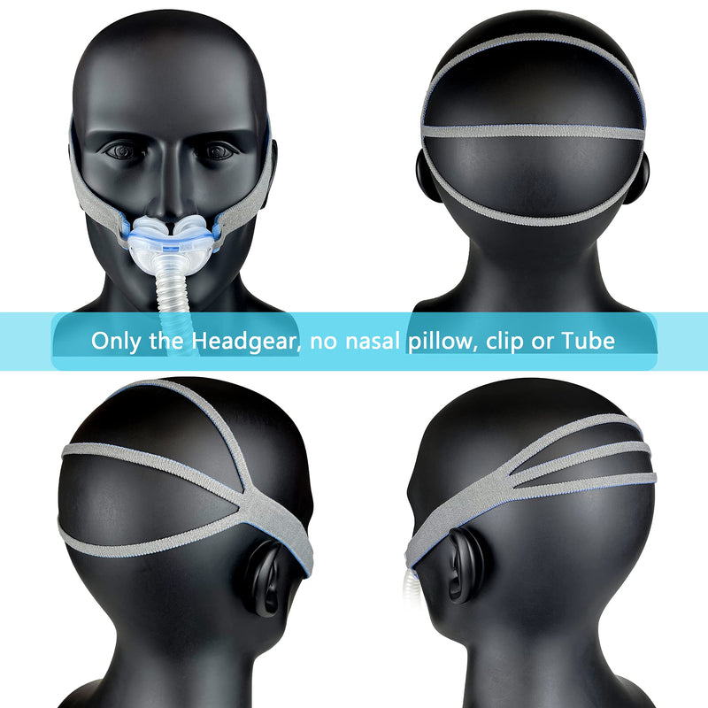 [Australia - AusPower] - Airfit P10 Strap CPAP Nasal Pillows Headgear Replacement - Improve Stability & Comfort for Resmed P10 System Blue // Grey (2-Pack) 