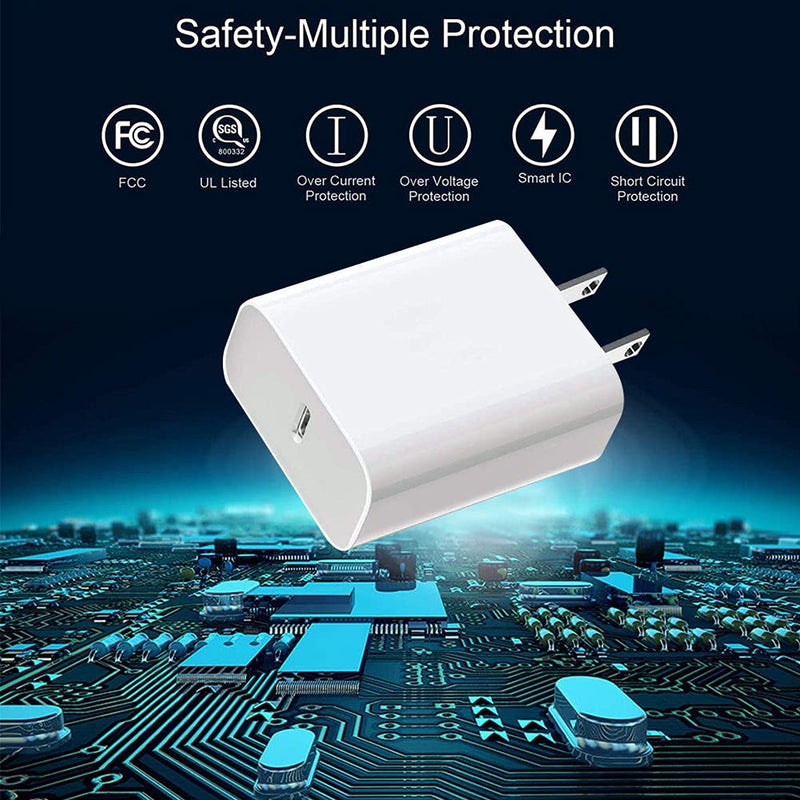 [Australia - AusPower] - Yellow-Price 18W USB-C Fast Charging Wall Charger, 2 Pieces PD 3.0 USB Type C Wall Charger Plug Power Adapter Charging Block Compatible with iPhone 12/Pro Max/Mini/11, Galaxy S21/S20 +/ Note 20 