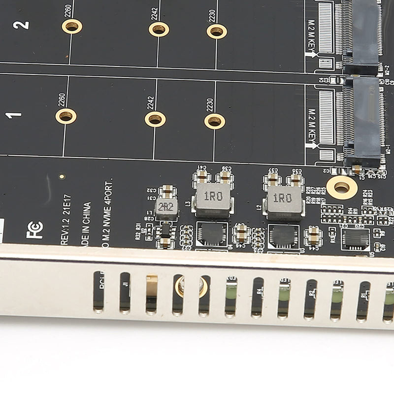 [Australia - AusPower] - M.2 NVME SSD to PCIe 4.0 Adapter Card, 4 Port M.2 NVMe to PCIE x16 Expansion Card for M Key NVMe SSD, 4 x 32Gbps Full‑Speed(ph44) ph44 