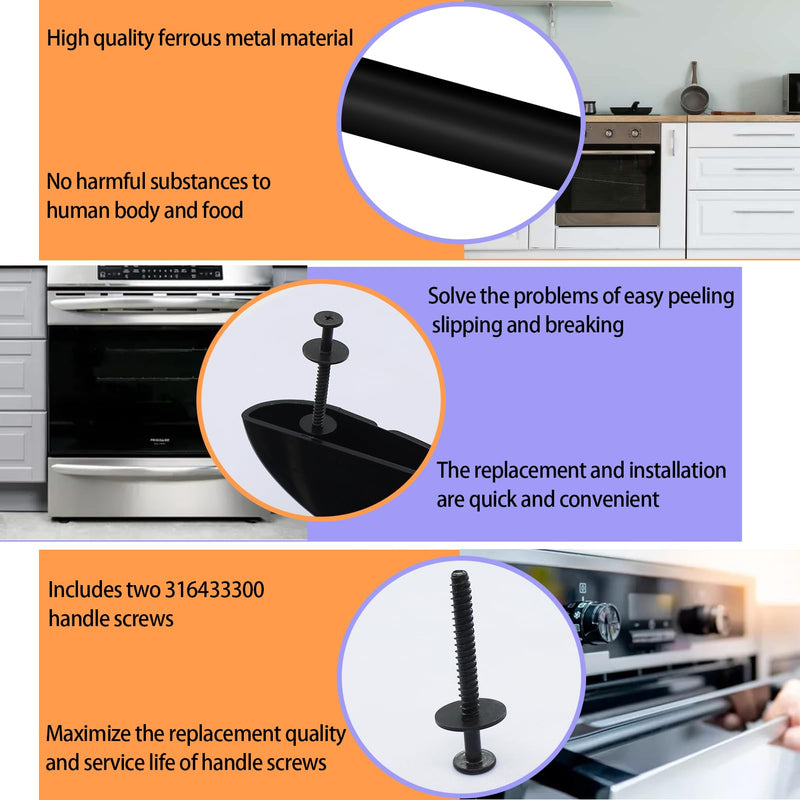 [Australia - AusPower] - 2024 Upgraded 5304458312 Oven Door Handle for Kenmore Frigidaire Electrolux Range Oven Stove Handle Replacement 316443600 AP3965016 1198679 Include 2 PC 316433300 Handle Screws 2-Year Warranty 
