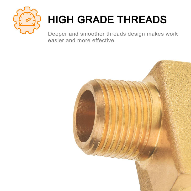 [Australia - AusPower] - SUNGATOR 4-Pack Brass Pipe Fitting, 90 Degree Barstock Street Elbow, 3/8" Male Pipe x 3/8" Female Pipe 