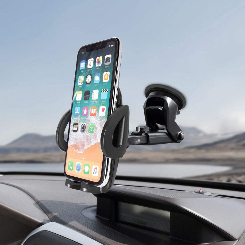 [Australia - AusPower] - Cellet Cell Phone Holder for Car, Adjustable Long Arm Phone Holder, Windshield & DassBoard Mount Compatible for Apple iPhone 12 Pro Max Mini 11 XR XS X SE 8 Plus 8 7 Plus 6 Plus 