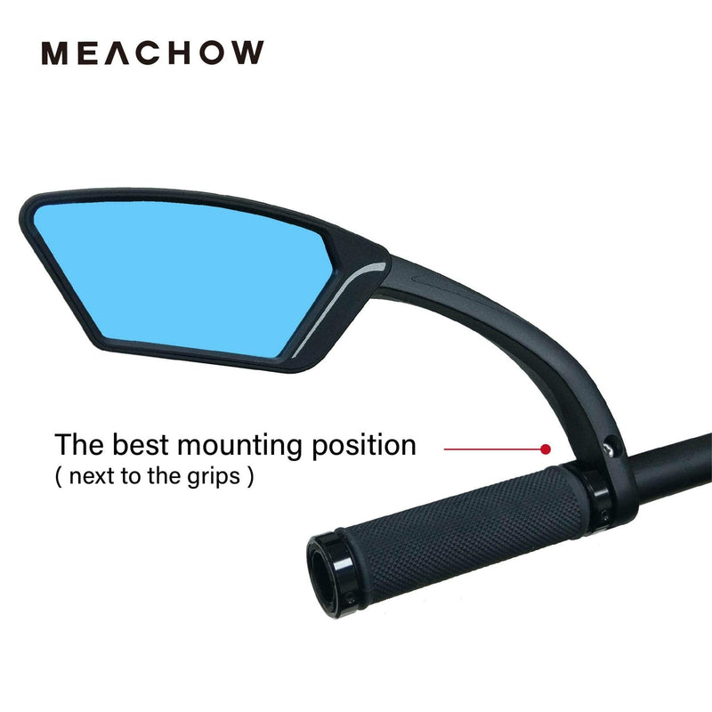 [Australia - AusPower] - MEACHOW New Scratch Resistant Glass Lens,Handlebar Bike Mirror, Rotatable Safe Rearview Mirror, Bicycle Mirror,ME-002 