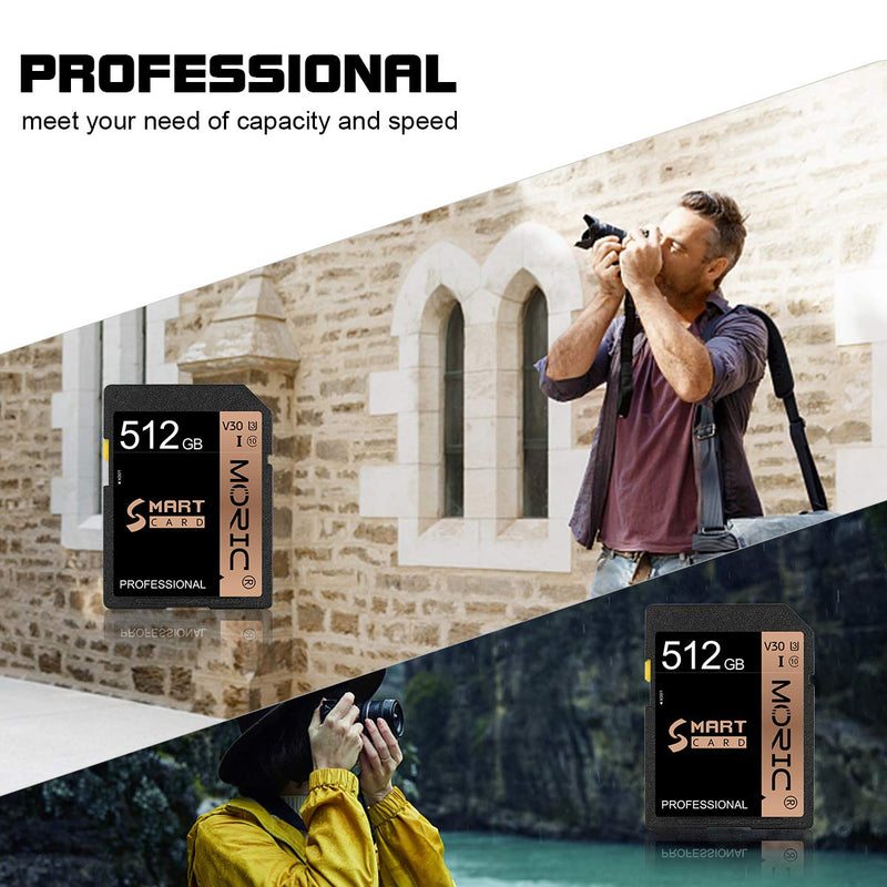 [Australia - AusPower] - 512GB SD Card Memory Card High Speed Security Digital Memory Card Class10 for Videographers,Vloggers and Other Compatible Devices 