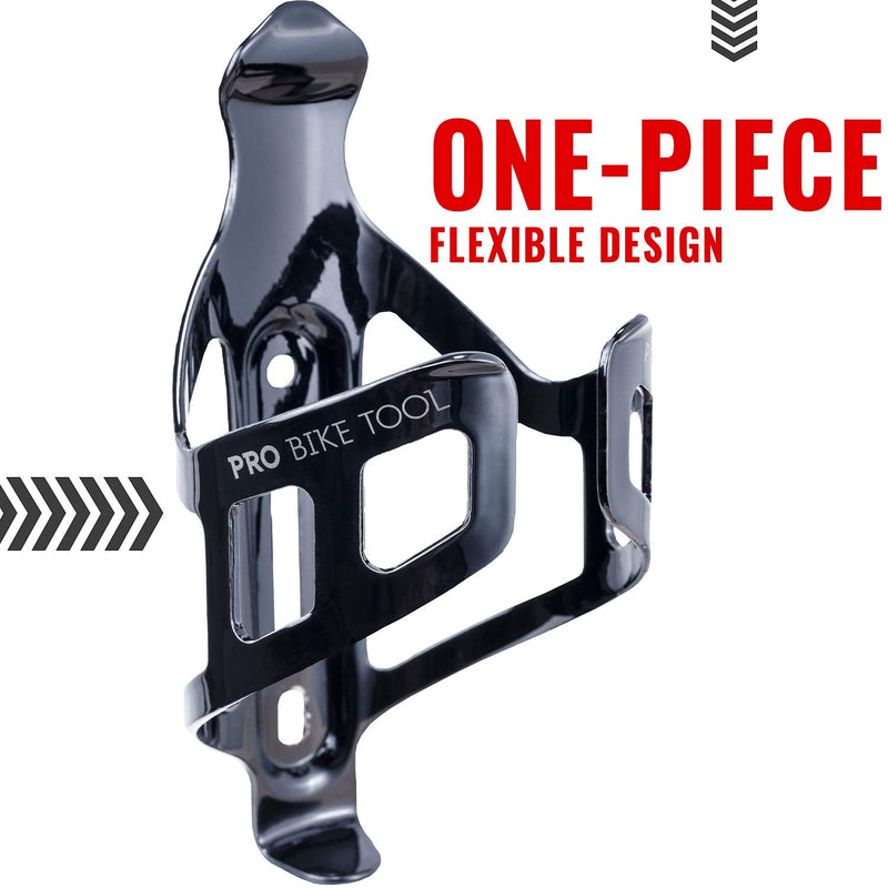 [Australia - AusPower] - PRO BIKE TOOL Bike Water Bottle Holder - Black or White Gloss or Matte Black, Secure Retention System, Lightweight and Strong Bicycle Bottle Cage, Great for Road and Mountain Bikes 