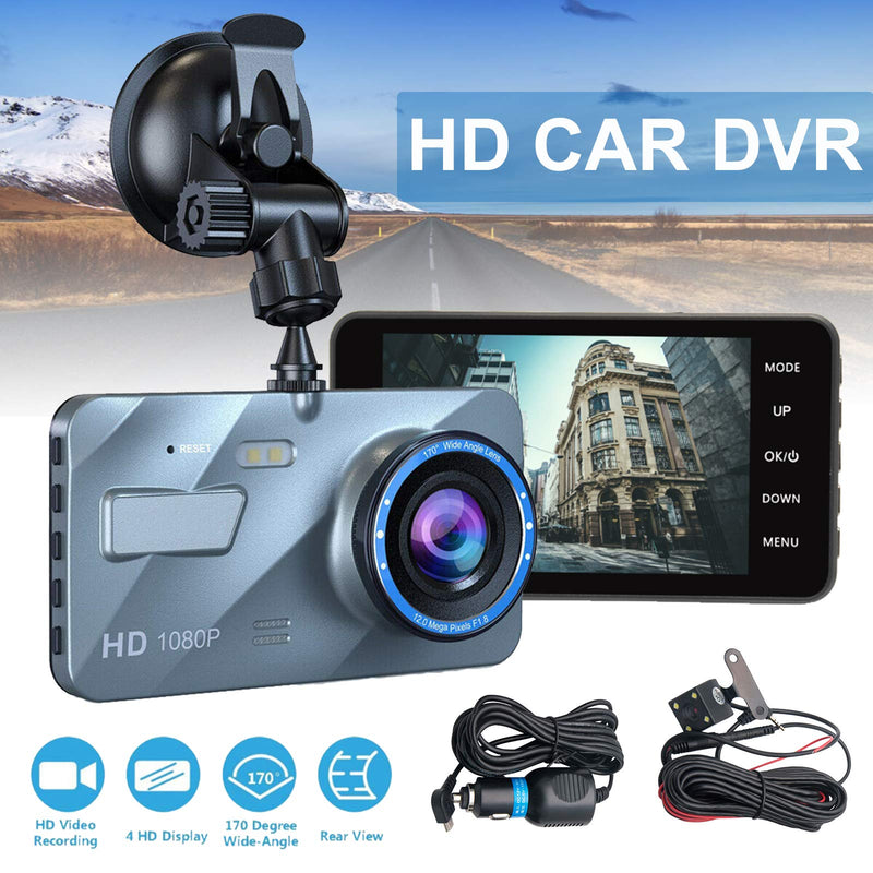 [Australia - AusPower] - Dash Cam 1080P FHD DVR Car Driving Recorder 4 Inch LCD Screen 170° Wide Angle, G-Sensor, WDR, Parking Monitor, Loop Recording, Motion Detection 