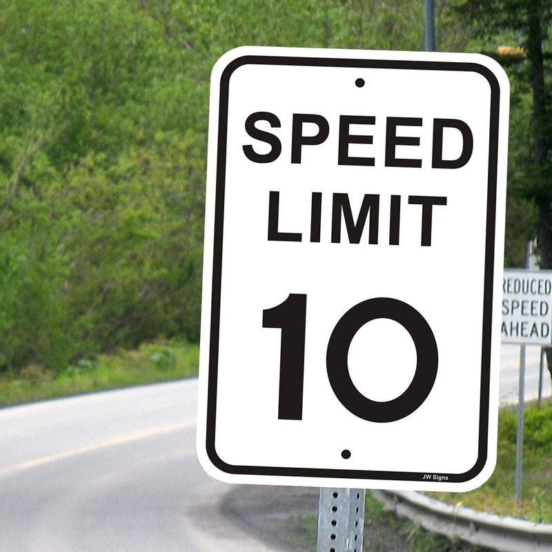 [Australia - AusPower] - 2-Pack Speed Limit 10 MPH Sign Slow Down Traffic Sign 12?x18? Rust Free 40Mil UV Printed Outdoor Metal Reflective Easy to Mount No Fading Outdoor Use for Neighbour Driveway Yard or School SL10-2pcs 