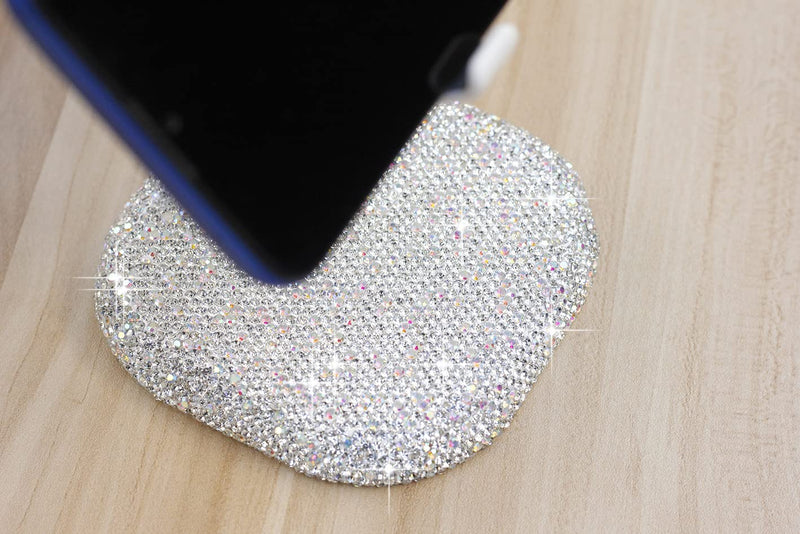 [Australia - AusPower] - CARCHILE Bling Rhinestone Crystal Phone Stand, Adjustable Cell Phone Stand, Phone Holder for Desk, Desktop Holder, Cradle Compatible with iPhone X Plus 11 Pro Max Samsung Smartphones SL (White) 
