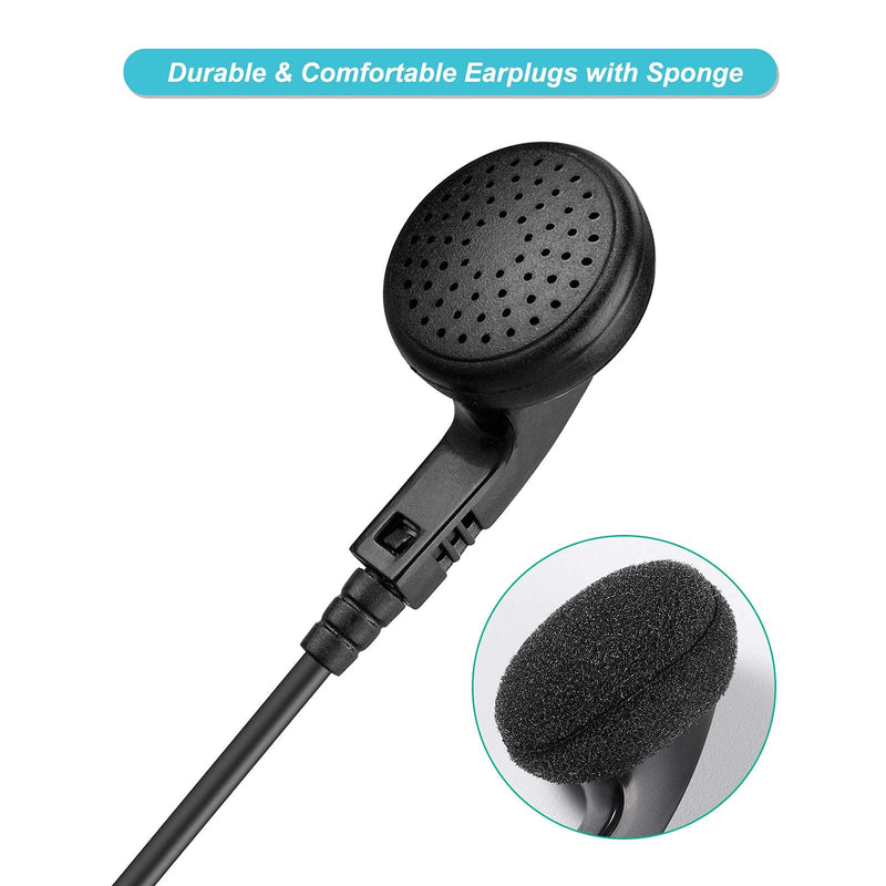 [Australia - AusPower] - COMMIXC (2 Pack) Walkie Talkie Earpiece, 3.5mm/2.5mm 2-Pin in-line Walkie Headset with PTT Mic, Compatible with Kenwood & Bao Fend Two-Way Radios 