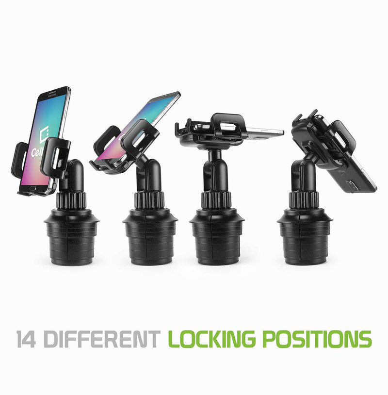 [Australia - AusPower] - Cellet Car Phone Mount Holder Car Cup Holder Phone Holder Mount, Adjustable Compatible with Apple iPhone 13 Pro Max 12 Pro Max Mini 11 SE XS XR X 8 Plus Samsung Note 20 10 Galaxy S21 S20 Moto Pixel Height - 6.5 in 