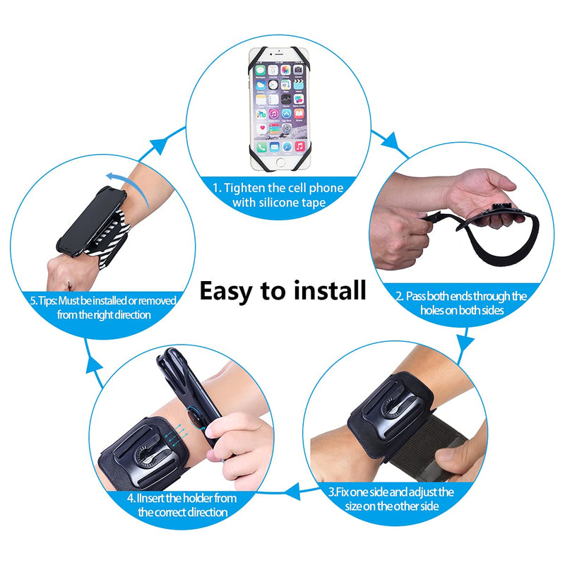 [Australia - AusPower] - Armband Bike Phone Holder 2-in-1, MamaWin Wristband Rotatable Cell Phone Holder Mount for Running, Cycling, Hiking, Climbing, Compatible with 4-6.7 inch Devices 