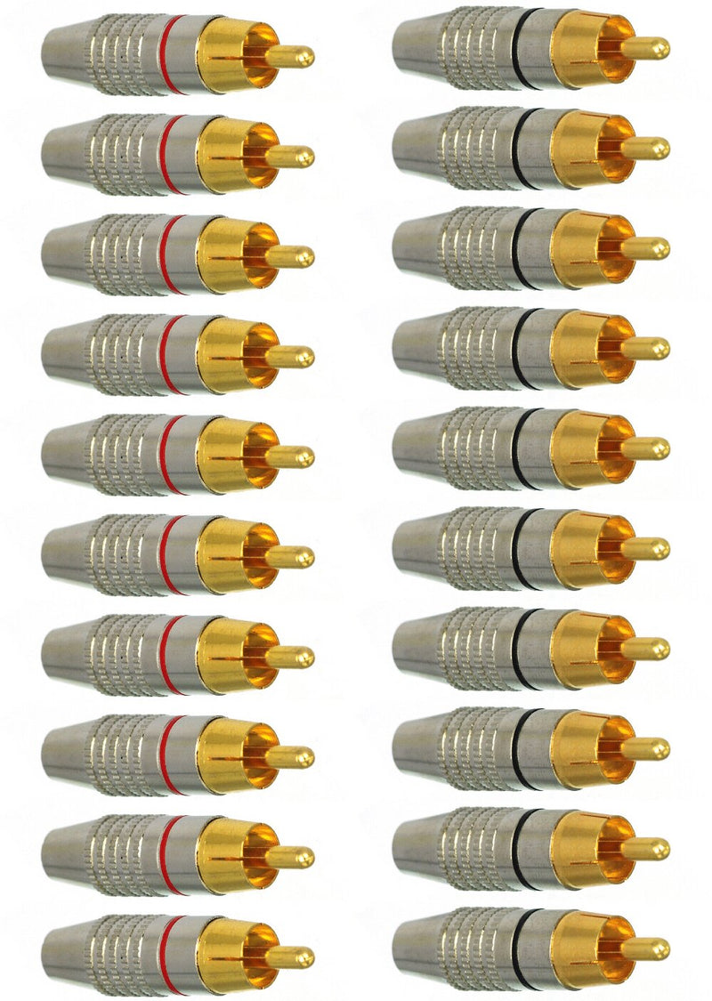 [Australia - AusPower] - CESS RCA Plug Solder Gold Audio Video Adapter Cable Connector (20 Pack) 