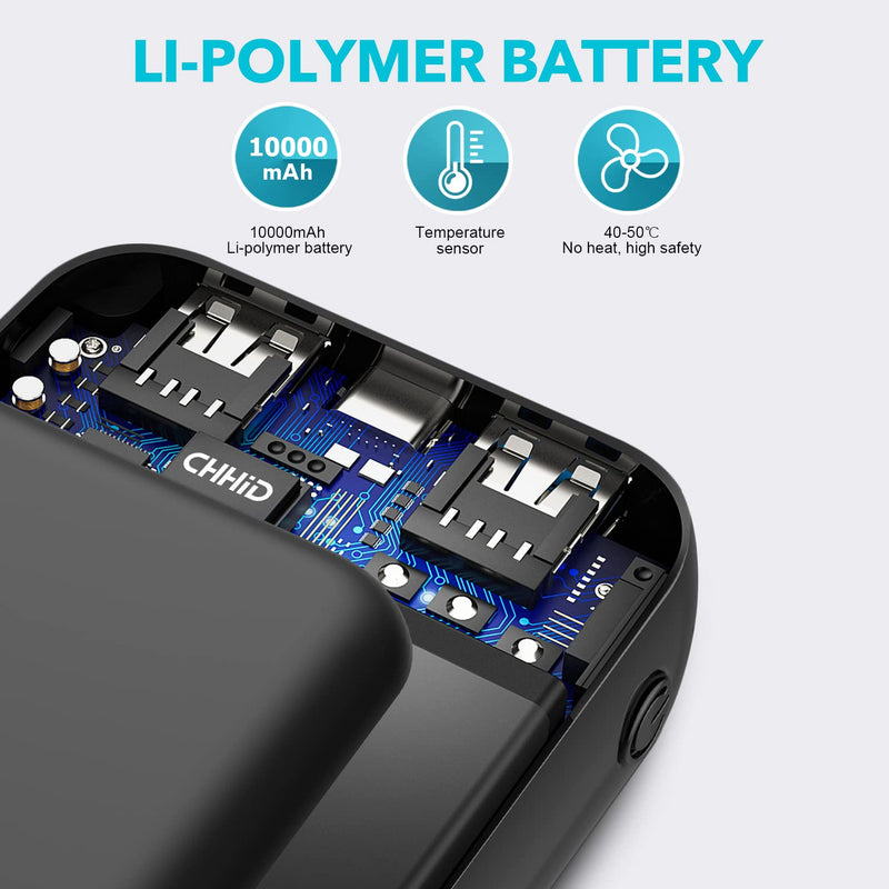 [Australia - AusPower] - Pocket Size Power Bank 10000mah for Heated Vest,5V 2A Heated Jacket Battery Pack,LED Display Portable Charger with Dual USB,External Battery Phone Chager for iPhone,Android etc. 