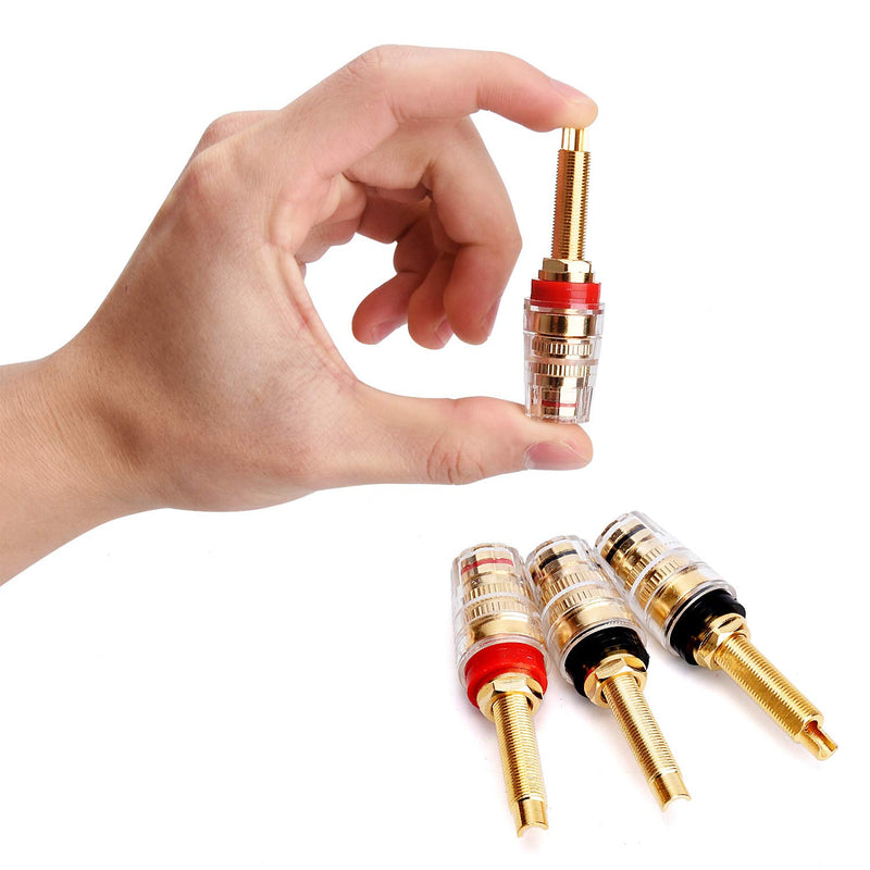 [Australia - AusPower] - 2 Pairs 4mm Banana Plug Socket Connector Binding Post for Amplifier Speaker Terminal Socket Connector & Audio Video Cable Plugs & Adapter Large-Long 