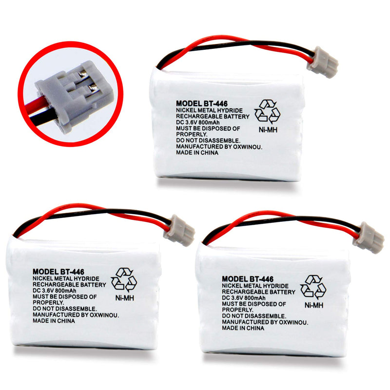 [Australia - AusPower] - BT446 BT-446 BBTY0503001 BT-1004 BT-1005 GE-TL26402 BT-504 CPH-488B Handset Phone OXWINOU 3.6V 800mAh Rechargeable Battery Compatible with Uniden Cordless Phone(4 Pack) 4 PACK 446 BATTERY 