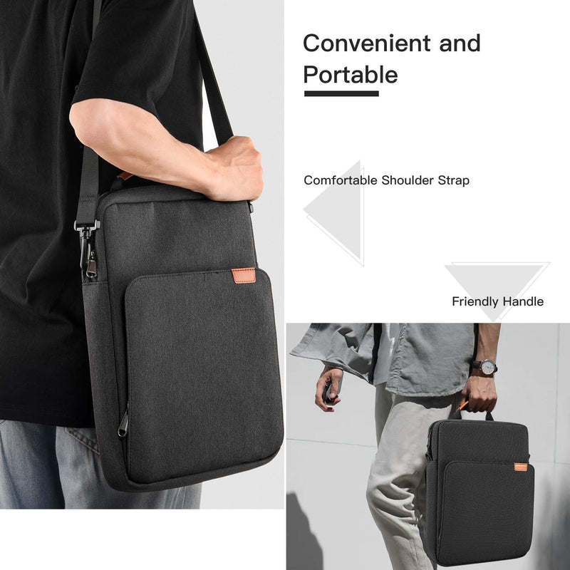 [Australia - AusPower] - 12.3-13.3 Inch Tablet Sleeve Shoulder Bag for 12.4" Samsung Galaxy Tab S8+/S7 FE/S7+, iPad Pro 12.9 M2 M1, 12.3" Surface Pro X/9/8/7, 13.3" MacBook Air/Pro, Protective Tablet Pouch Case,Space Grey 12.3-13 Inch Space Grey 