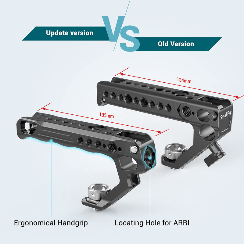 [Australia - AusPower] - SmallRig Ergonomic Handle with Locating Holes for ARRI, Anti-Off Designed Cold Shoe Adapter - 2165 