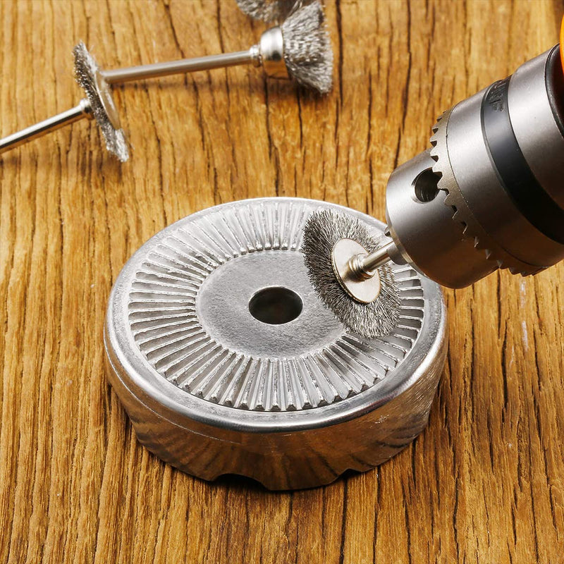[Australia - AusPower] - JIUNENG 50Pcs 25mm Stainless Steel Wire Wheel Brush Sets T-Type with 1/8 Inch Shank Polishing Wheels Rotary Tool for Cleaning,Deburring and Surface-Finishing 50Pcs T-Type 