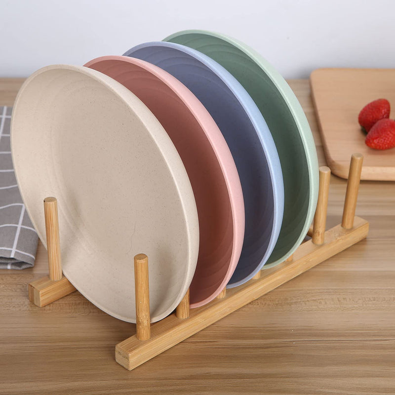 [Australia - AusPower] - 7.8 Inches Unbreakable Wheat Straw Plates - Reusable Plate Set - Dishwasher & Microwave Safe - Perfect for Dinner Dishes - Healthy, BPA Free & Eco-Friendly (7.8 Inches) Medium - 7.8 Inches 