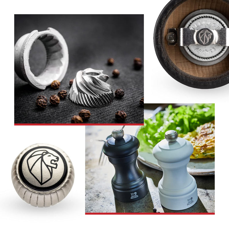 [Australia - AusPower] - Peugeot - Bistro Manual Pepper Mill - Classic Adjustable Grinder - Beechwood, Graphite Finish 