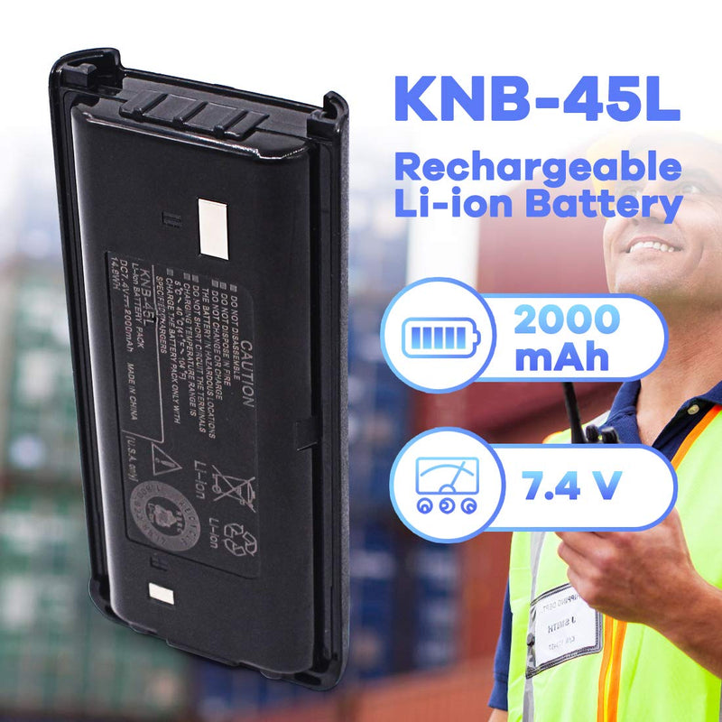 [Australia - AusPower] - KNB-45L KNB-45 7.4V 2000mAh Rechargeable Li-ion Battery for Kenwood Radio TK-3312 TK-3200 TK-2200 TK-2200L TK-3207 TK-2207 TK-2202L TK-2206 KNB-29N KNB-53 