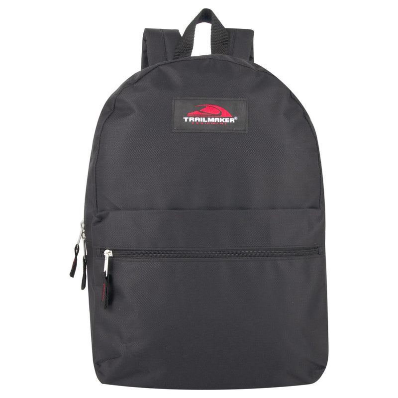 [Australia - AusPower] - Trailmaker Classic 17 Inch Backpack with Adjustable Padded Shoulder Straps Black 