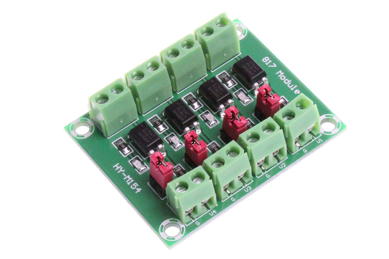 [Australia - AusPower] - NOYITO PC817 4-Channel Optocoupler Isolation Board Voltage Converter Adapter Module 3.6-30V Driver Photoelectric Isolated Module 