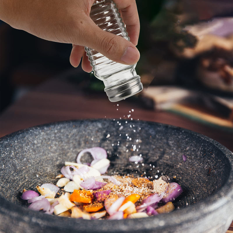 [Australia - AusPower] - Beautyflier 3 Pieces Clear Glass Salt & Pepper Shaker, Kitchen Accessories Perfect for Salt, Spices, Pepper, Toothpick 