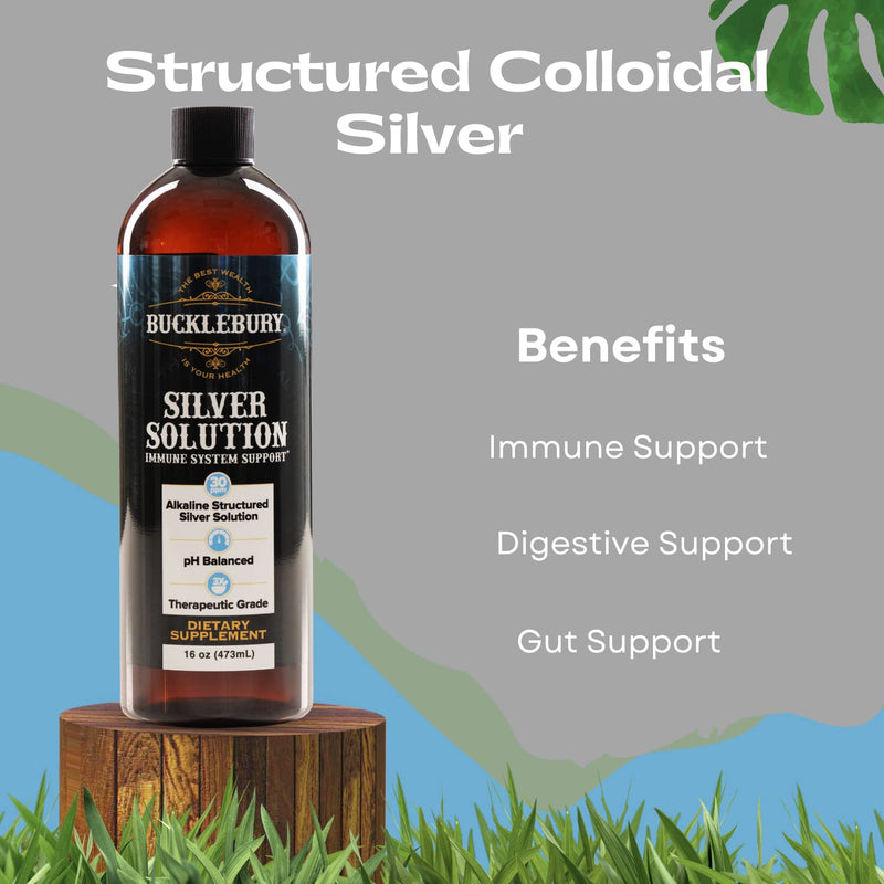 [Australia - AusPower] - Structured Liquid Silver Solution 30ppm - Colloidal Silver Liquid an Immune Support Supplement, Mineral Alkaline Colloidal Silver Water Supports Immune Health, 16oz 