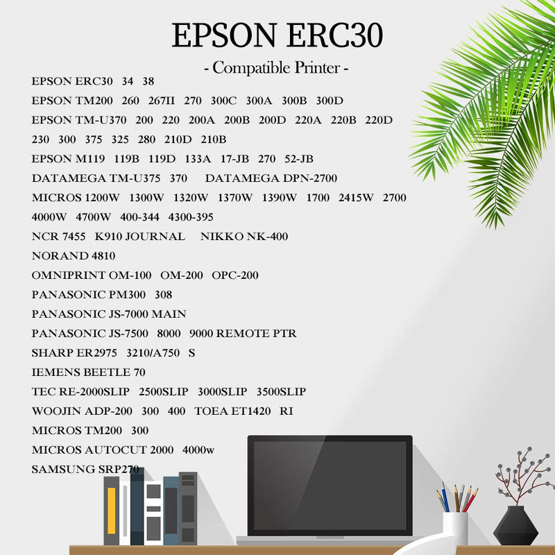 [Australia - AusPower] - Bigger Replacement for ERC-30, ERC 30 34 38 B/R Compatible Ribbon Used with Epson ERC30 ERC34 ERC38 NK506 Printer (Black and Red, 12 Pack) 
