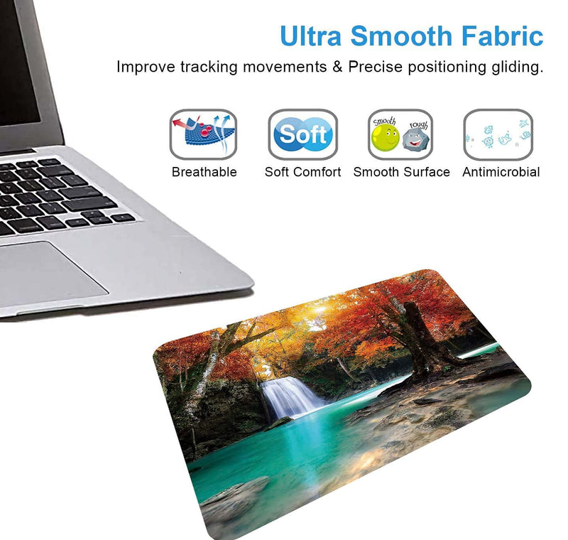 [Australia - AusPower] - Deep Forest Waterfall Mouse Pad,Non-Slip Rubber Base Wireless Gaming MousePads for Computers Laptop Office,Cute Mouse Pads with Designs for Women S135 
