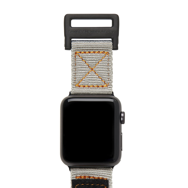 [Australia - AusPower] - SAVIOR SURVIVAL GEAR Band Compatible with Apple Watch 42mm/44mm/45mm (iWatch Series 7/6/5/4/3/2/1/SE) Durable Nylon Replacement Strap Gray 42mm/44mm/45mm - L 