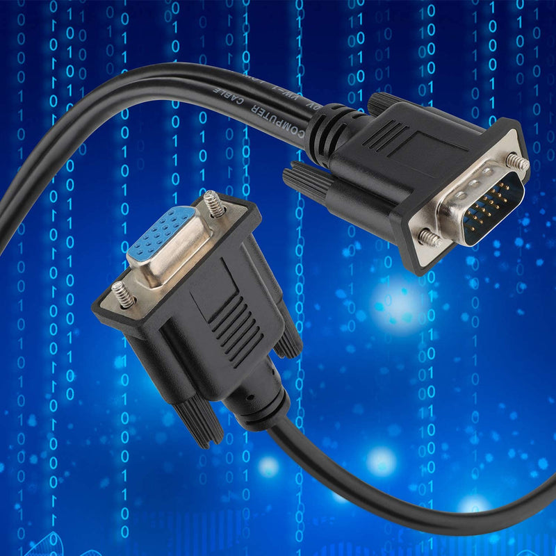 [Australia - AusPower] - Saisn VGA Y Splitter Cable, VGA 1 Male to VGA 2 Female Adapter Cable Dual VGA Monitor Y Cable for Screen Duplication - 1 Feet, Black (No Screen Extension) 