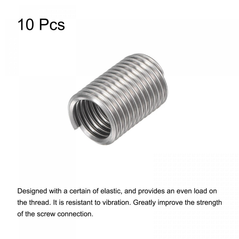 [Australia - AusPower] - uxcell Wire Thread Inserts 1/2-13 UNC 2.5D 304 Stainless Steel Helical Type Coiled Wire Screw Repair Threaded Sleeve Steel Sheath 10pcs 