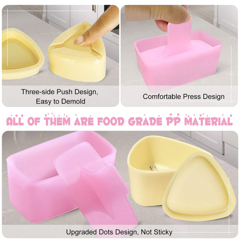 [Australia - AusPower] - Onigiri Mold, 3 Pack Rice Mold Musubi Maker Kit, Non Stick Spam Musubi Maker Press, Classic Triangle Rice Ball Mold Maker Sushi Mold for Kids Lunch Bento and Home DIY 