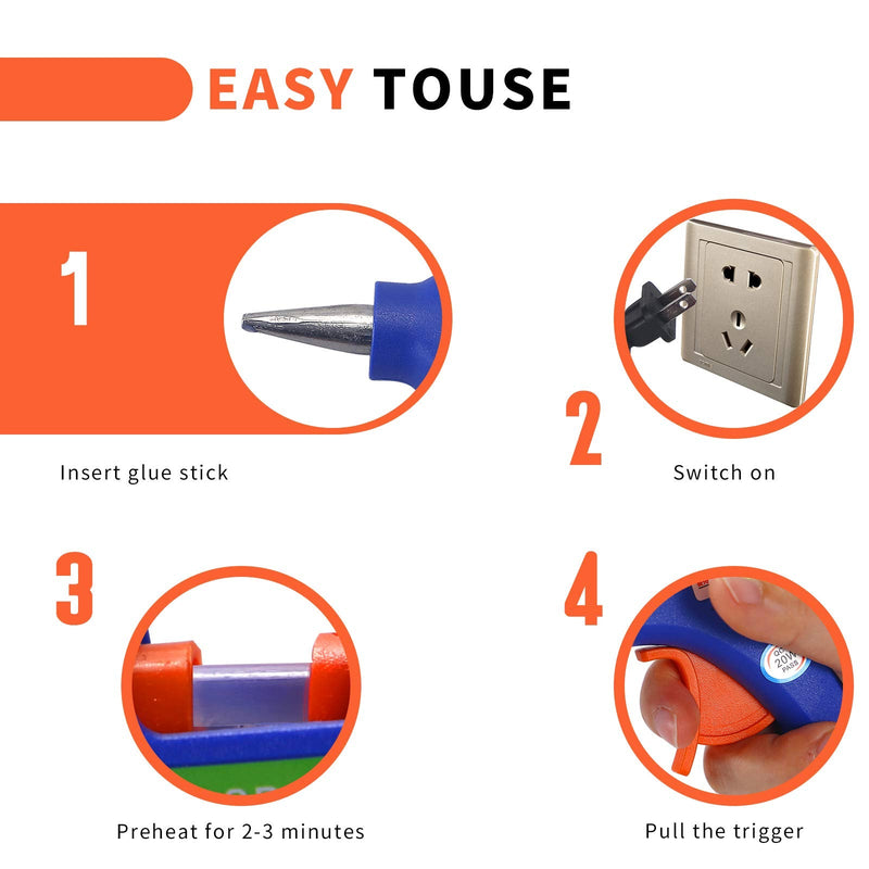 [Australia - AusPower] - Hot Glue Gun with Glue Sticks,Hot Melt Glue Gun Kit for Crafts with 20 Pcs Glue Sticks and 20 Wood Craft Sticks,Hot Mini Glue Gun with Case for School DIY Arts, Craft, Home Repairs for Kids 